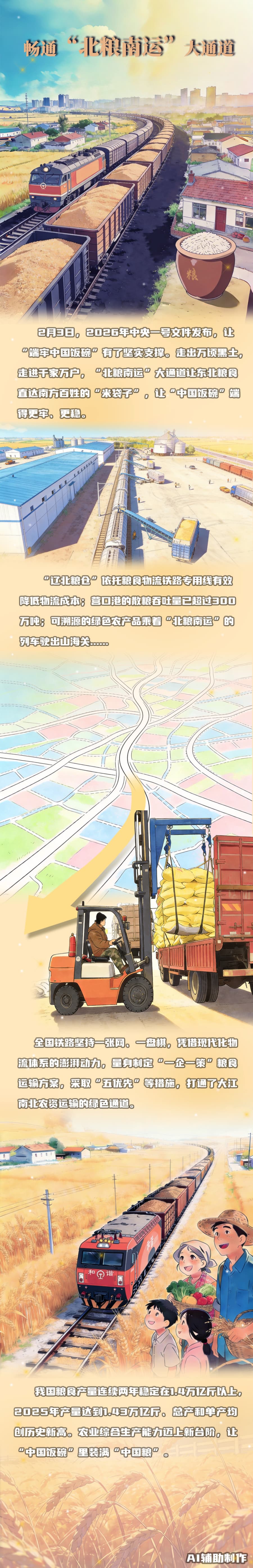 中青漫评丨畅通“北粮南运”大通道 端稳“中国饭碗”