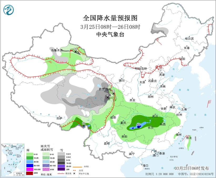 未来三天南方地区多阴雨天气 青藏高原东部多雨雪