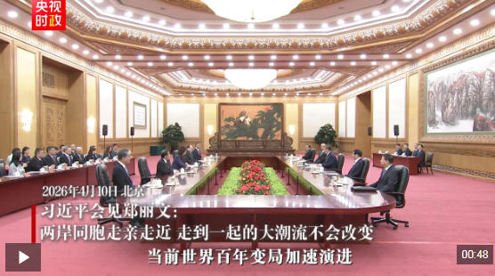 习近平会见郑丽文：两岸同胞走亲走近 走到一起的大潮流不会改变