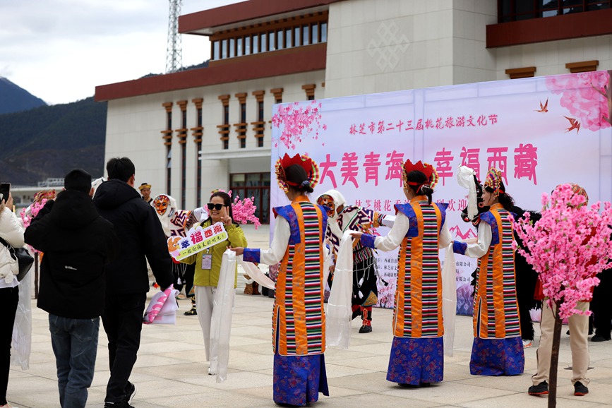 2026年4月11日，“大美青海·幸福西藏”旅游专列抵达林芝。人民日报记者 徐驭尧摄
