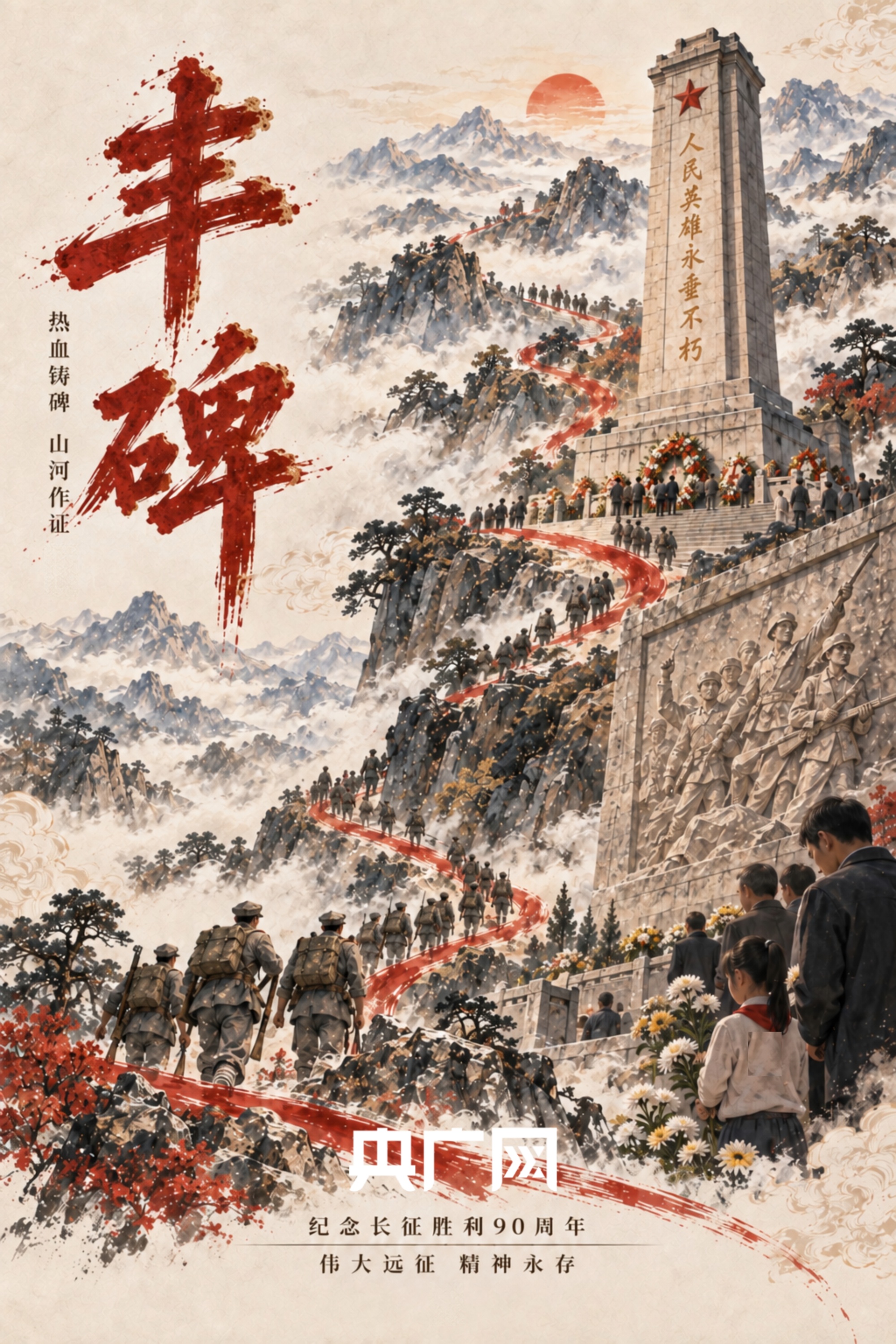 红星照耀中国丨长征组图:山河记得来时路