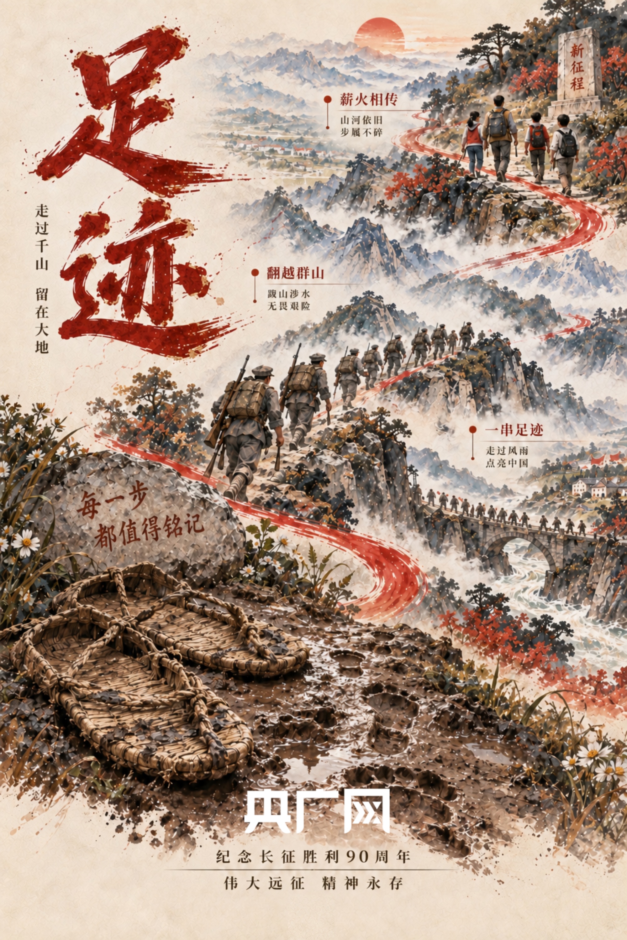 红星照耀中国丨长征组图:山河记得来时路