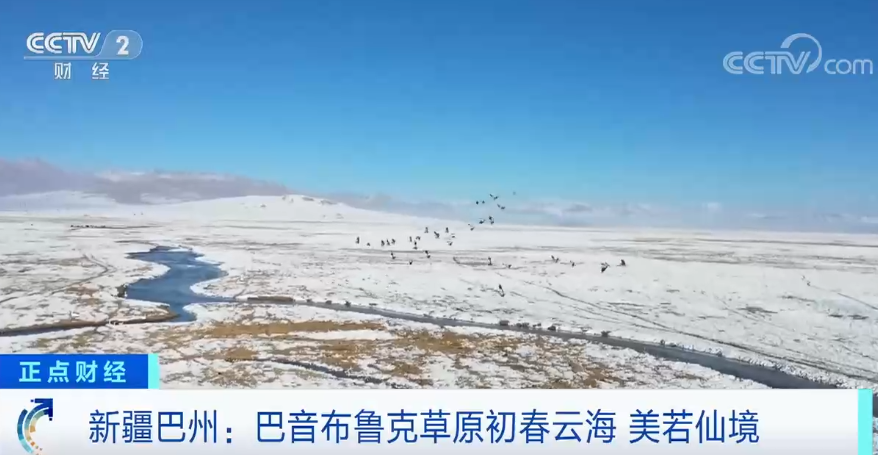 新疆巴州巴音布鲁克草原现初春云海 蔚为壮观