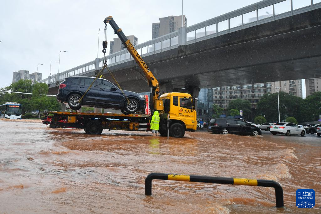 湖南长沙遭遇强降雨