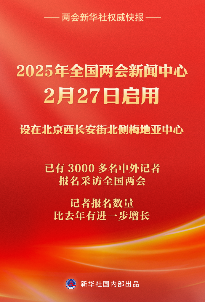 新华社权威快丨2025年全国两会新闻中心启用