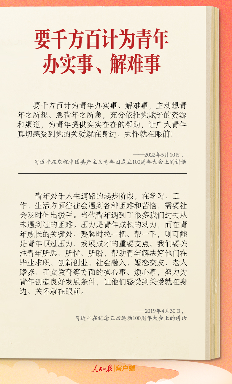 学习笔记丨“要千方百计为青年办实事、解难事”
