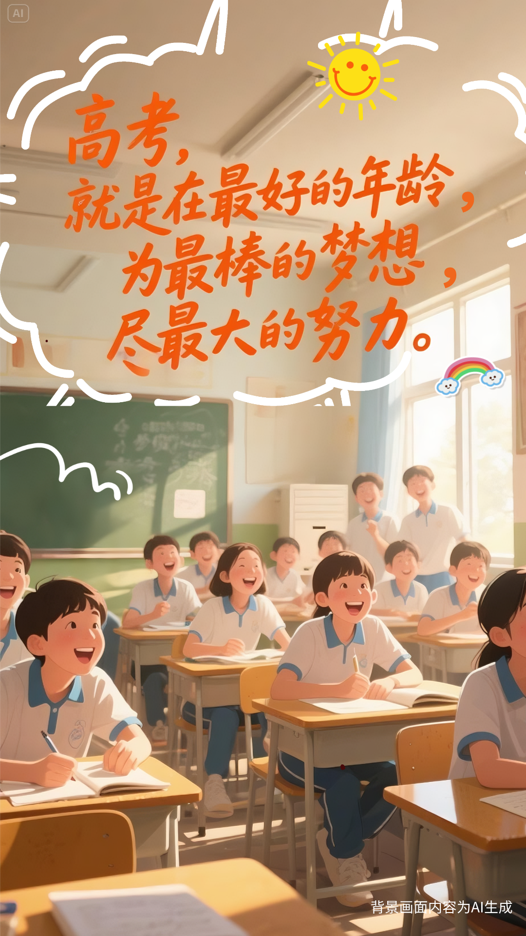 AI插画：就在明天！九句话送给为梦想冲刺的你