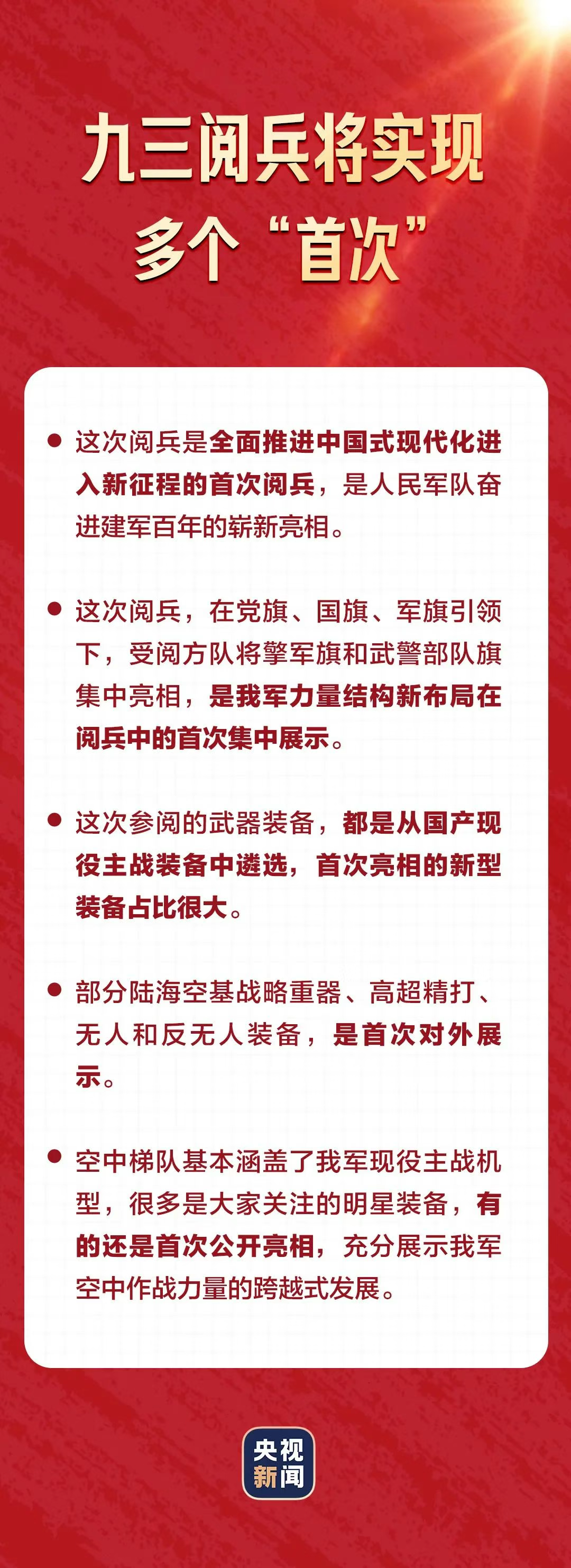 各项准备基本完成，明星装备、新型装备将亮相！阅兵活动细节公布