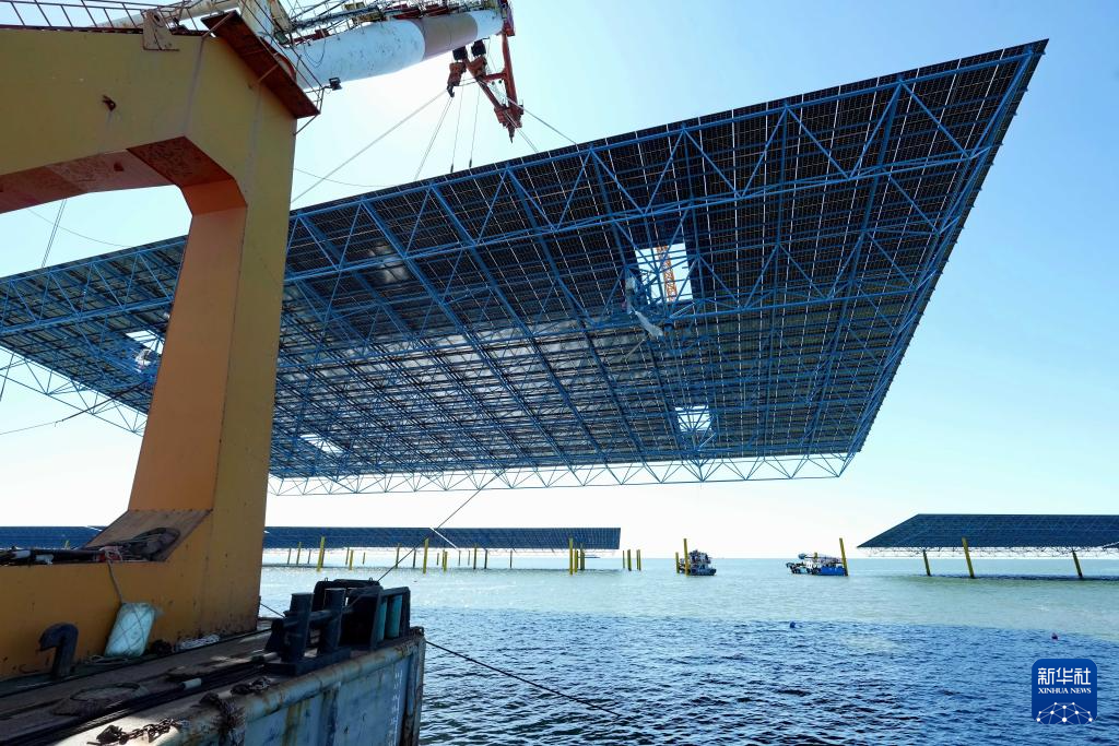 河北昌黎：海上光伏项目建设忙