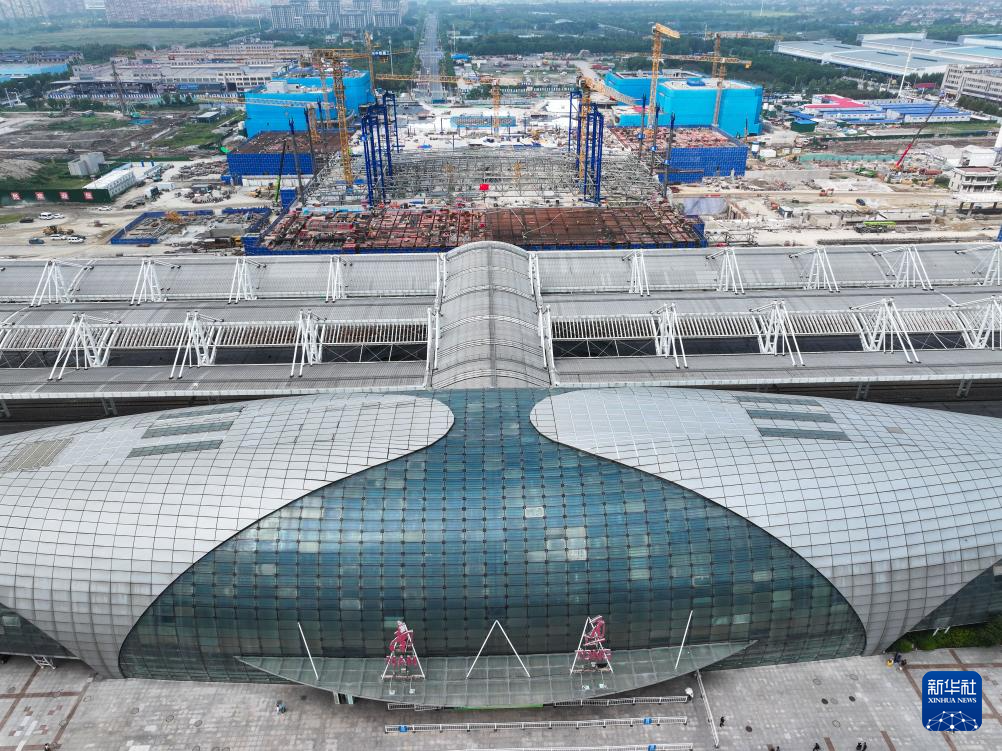 新建上海至南京至合肥高铁南通站站房建设有序推进