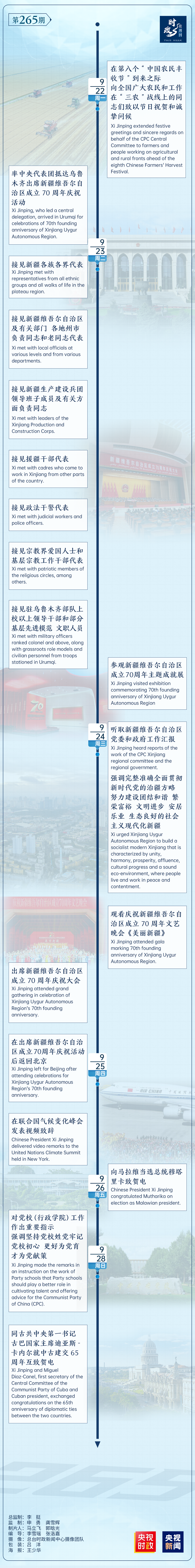 时政微周刊丨总书记的一周（9月22日—9月28日）