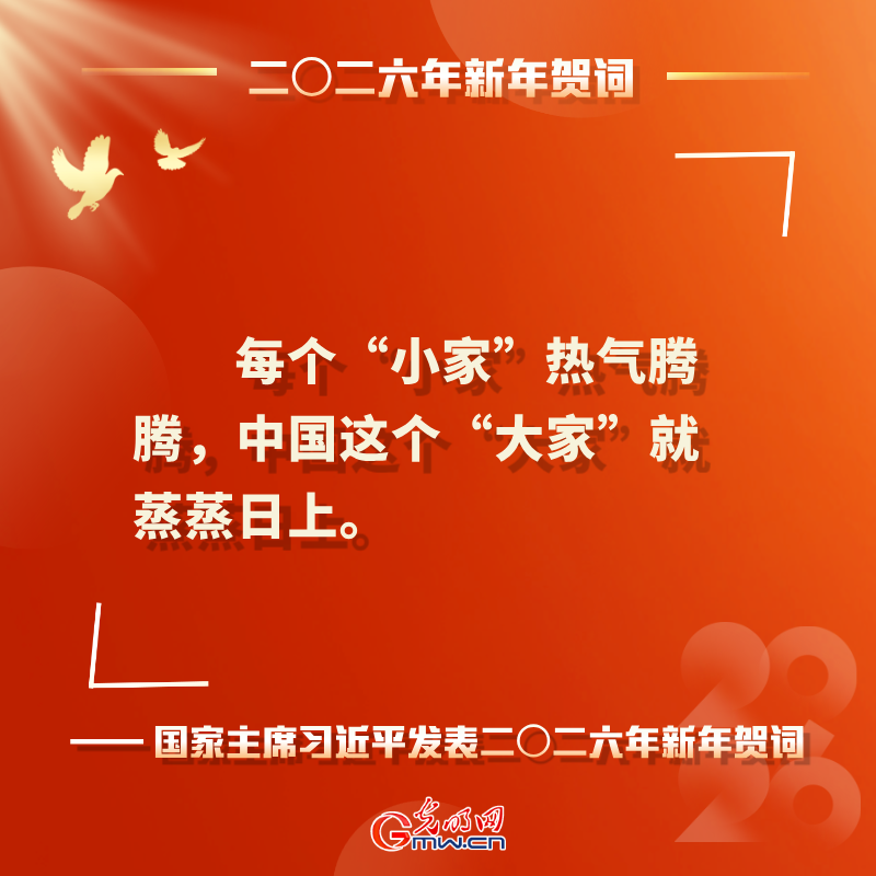 岁序更替 华章日新 习近平二〇二六年新年贺词鼓舞人心