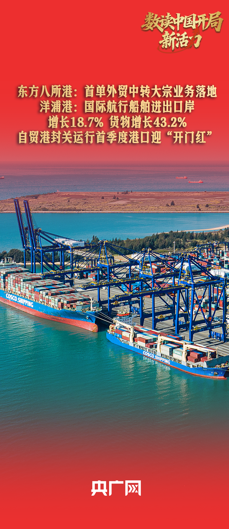数读中国开局新活力|航运物流双增长!海南自贸港封关运行首季度港口迎“开门红”