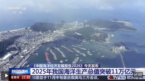 视频丨2025年我国海洋生产总值突破11万亿元